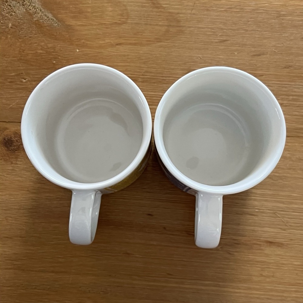 Vintage JSNY Country Calico Farmhouse Animal Chicken Pig Set Of 2 Coffee Mugs - Picture 5 of 8